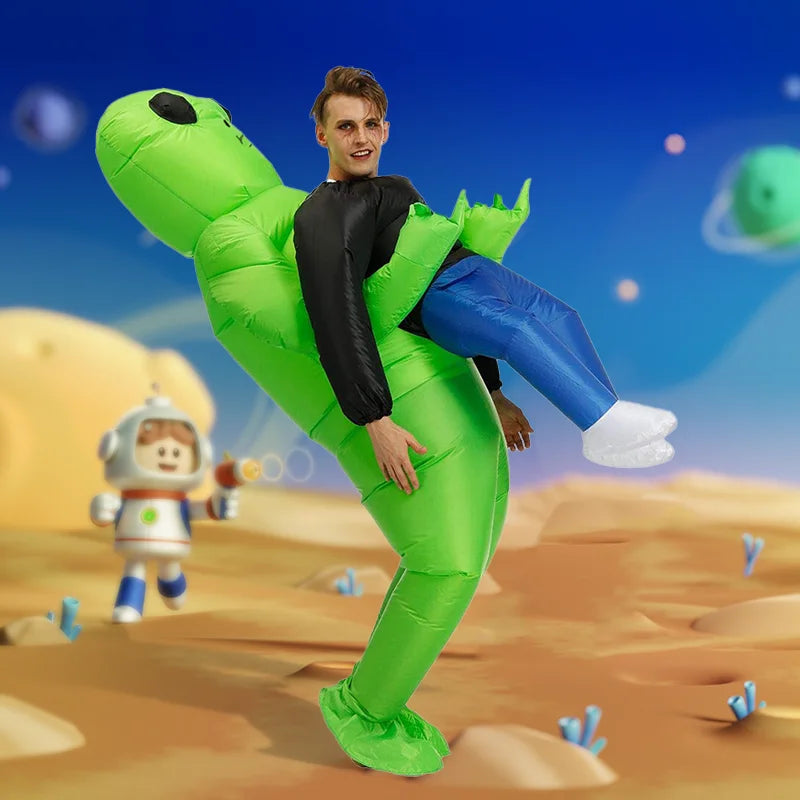 Inflatable Alien Monster Suit – Green Cosplay Costume for Adult Parties