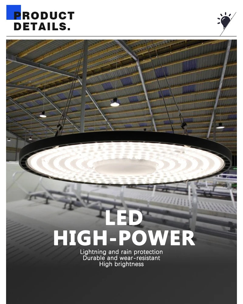 UFO LED High Bay Light – 200W Waterproof Industrial Lighting for Warehouse