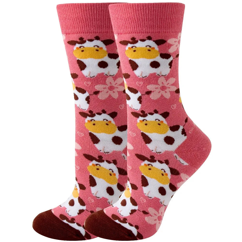 Colorful Cartoon Animal Crew Socks – Fun Harajuku Apparel for Men and Women