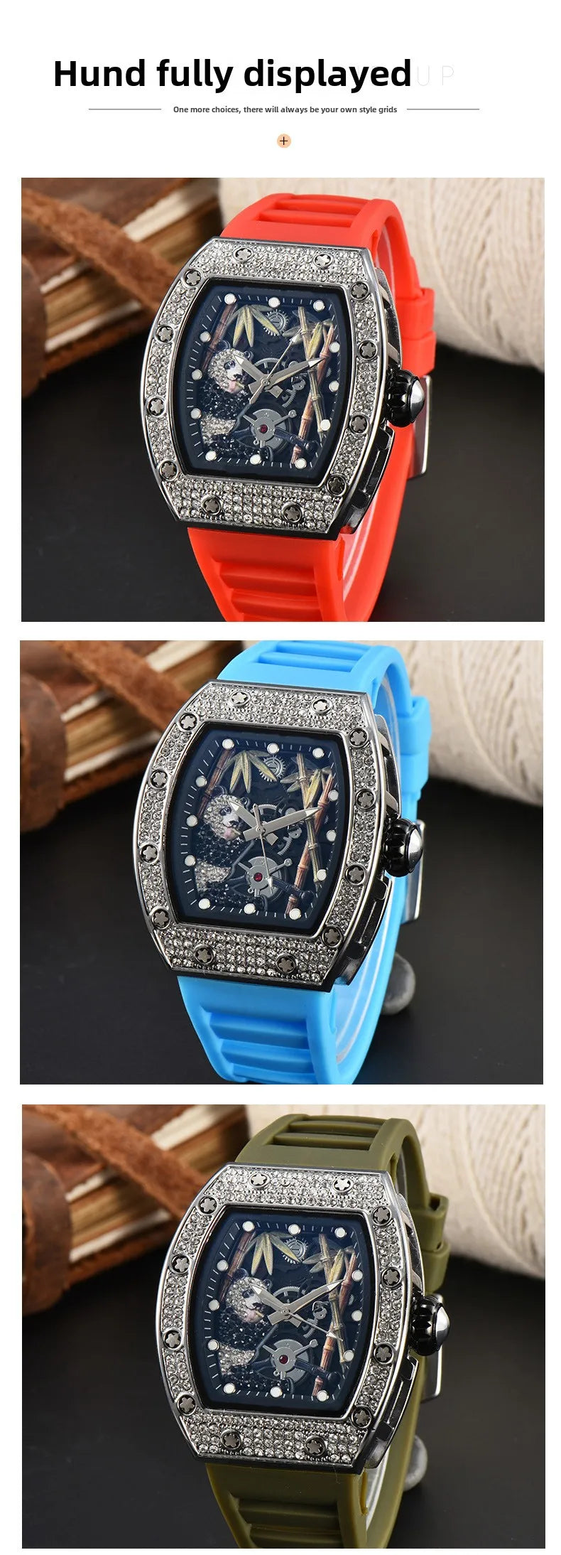 Bamboo Hollow Dial Quartz Watch – Fashionable Wooden Wristwatch for Men