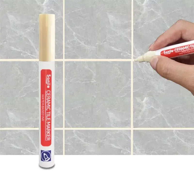 Waterproof Grout Repair Marker – White Tile Seam Paint for Bathroom Restoration