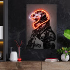 Ayrton Senna Racing Suit Wall Art – Abstract Neon Graffiti Canvas for Home Decor