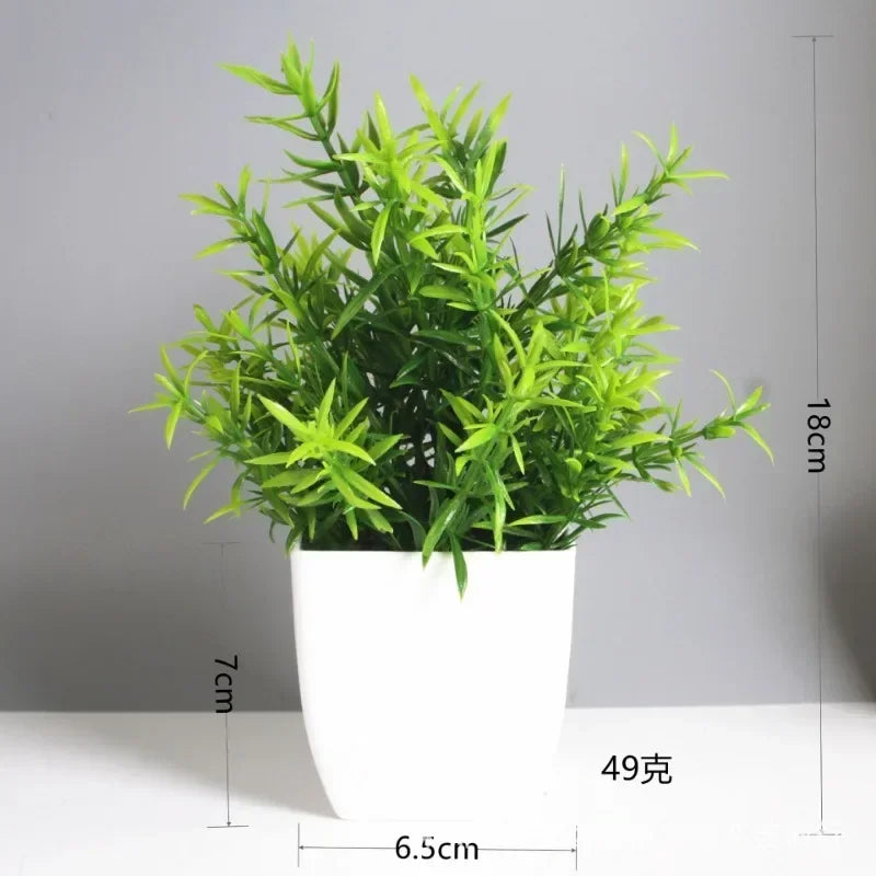 Artificial Potted Bonsai Tree – Realistic Green Plant for Home Office Decor