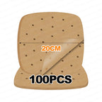 Perforated Parchment Paper – 20cm Square Non-Stick Mat for Air Fryers