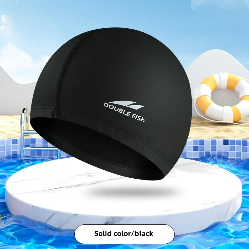 Waterproof PU Swimming Cap – Unisex Adult Professional Hat for Lap Training