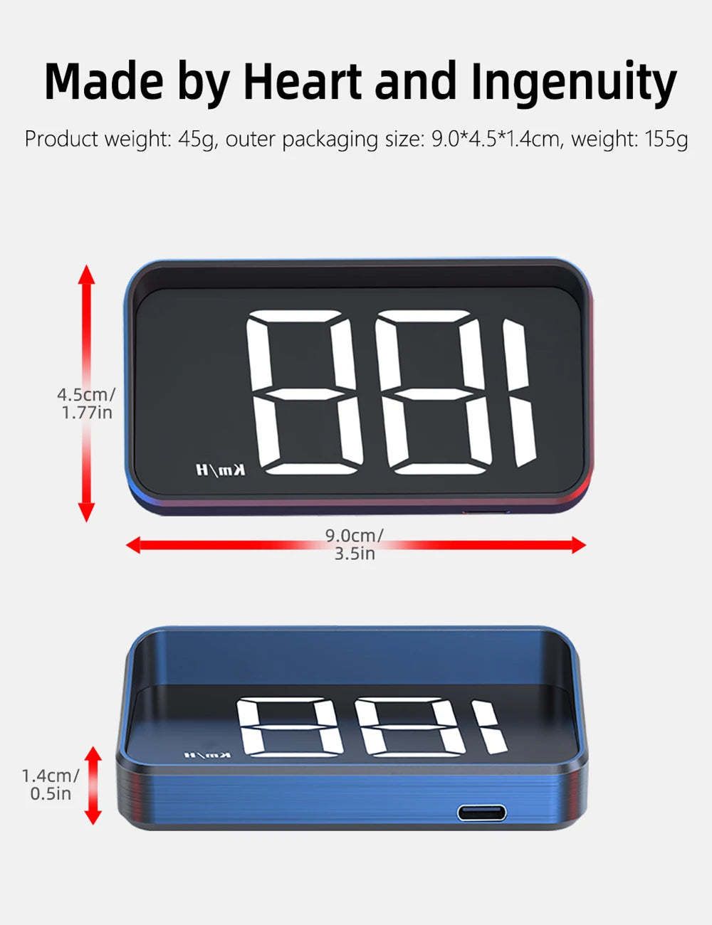 GPS Digital Head Up Display – Windshield Speedometer for Universal Auto