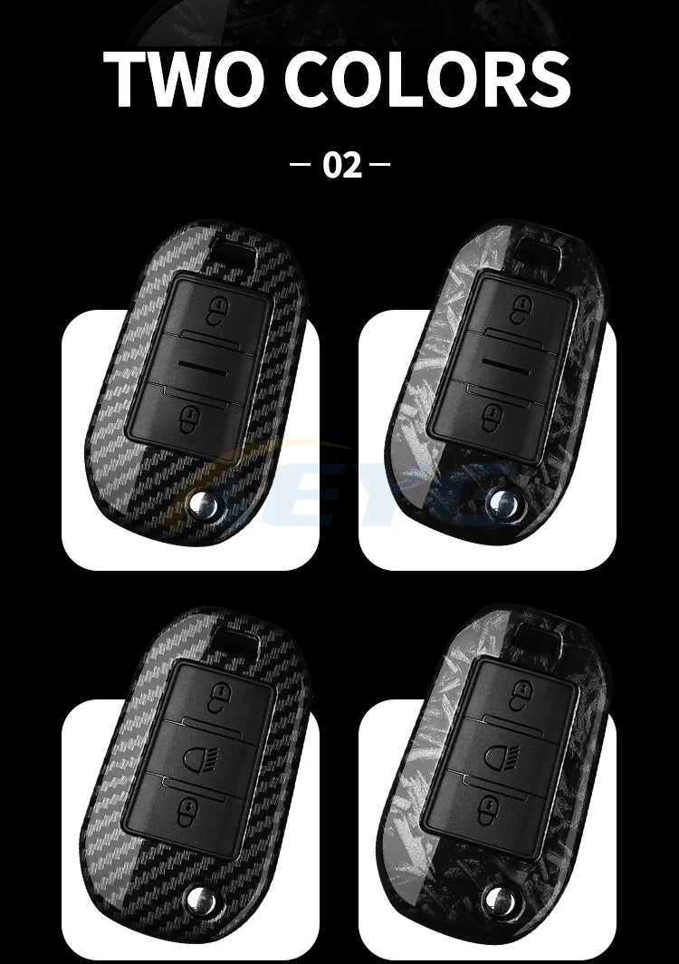 Carbon Fiber Car Key Case – Protective Keychain Cover for Peugeot and Citroen