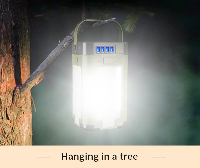 Foldable Solar Camping Light – 2000mAh Power Bank for Outdoor Hiking Tent