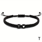 Initial Heart Braided Bracelet – Adjustable A-Z Friendship Jewelry for Gifts
