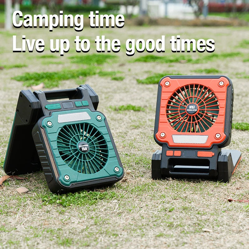 Portable LED Camping Fan – Solar USB Powered for Outdoor Tents