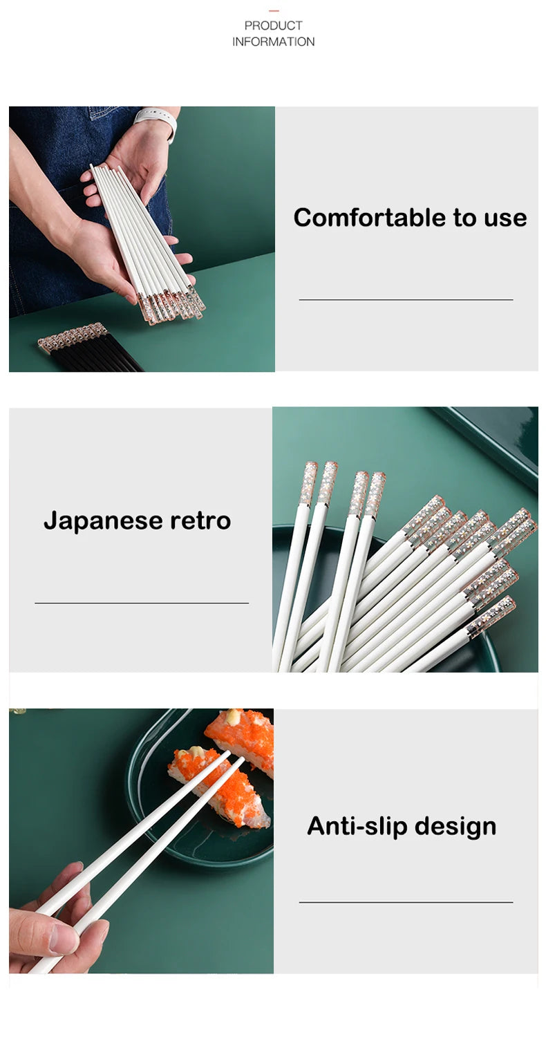 Sakura Japanese Chopsticks – Pink Cherry Blossom Reusable Tableware for Sushi