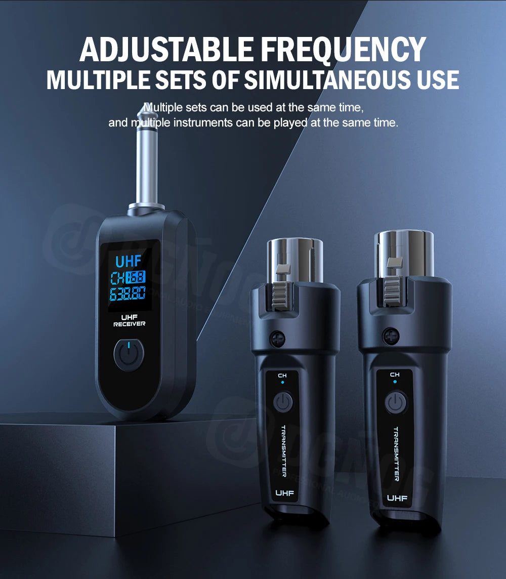 Wireless XLR Microphone System – Rechargeable Transmitter for PA Audio Mixer