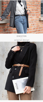 Genuine Leather Slim Belt – Adjustable Pin Buckle for Jeans and Casual Wear