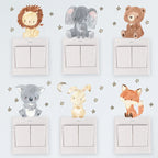 Cartoon Animal Switch Stickers – Cute Boho Wall Decals for Kids Nursery