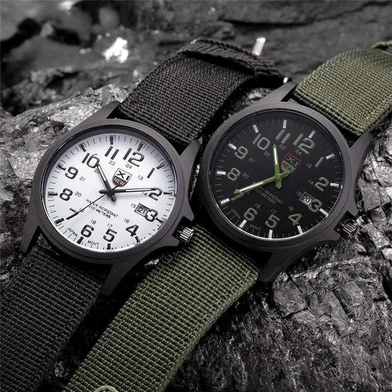 XINEW Nylon Band Quartz Watch – Military Casual Wristwatch for Men