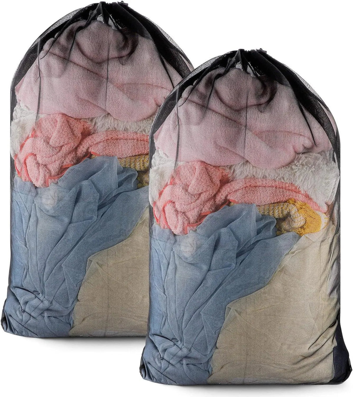 Large Mesh Laundry Bag – 60x90cm Drawstring Organizer for Washing Clothes