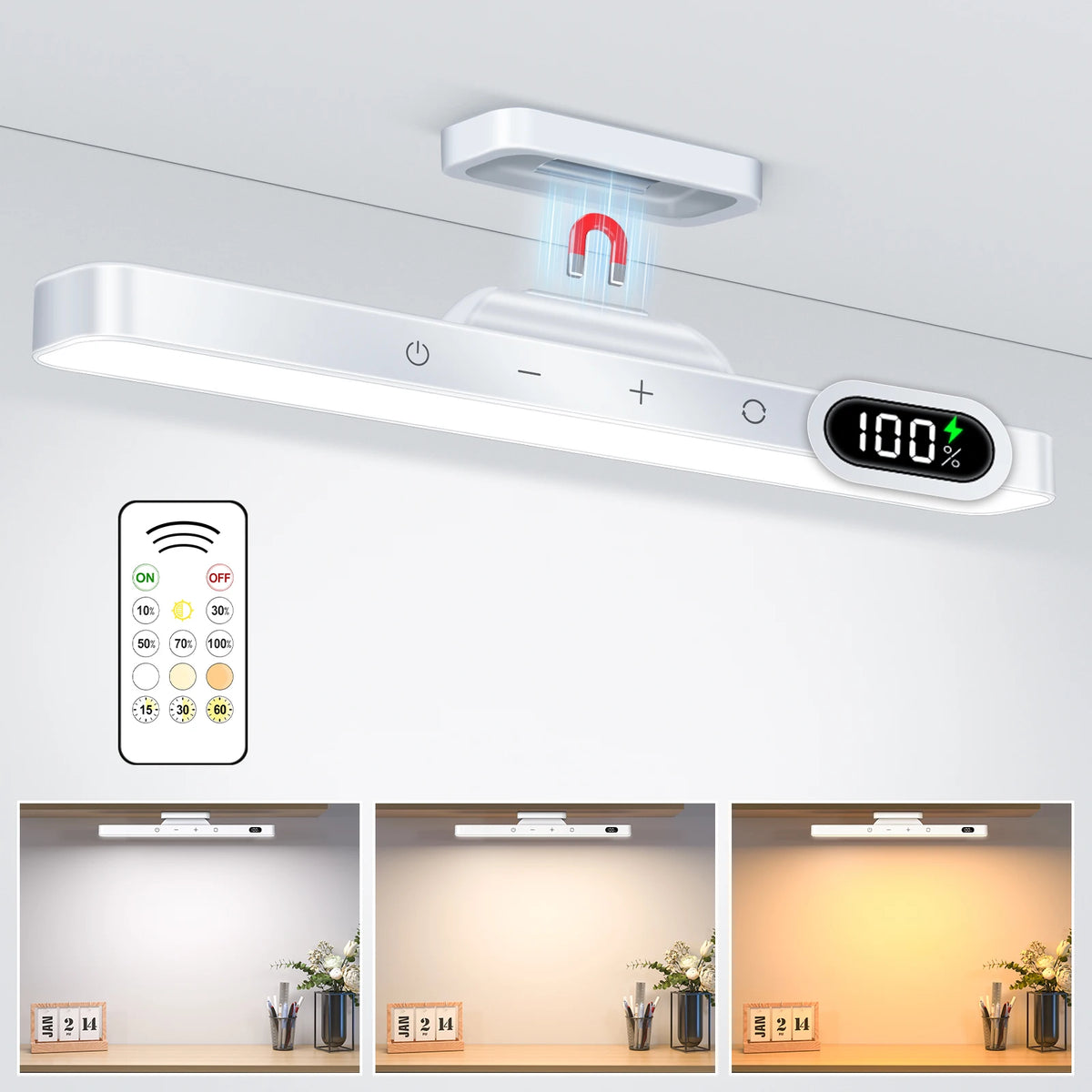 Dimmable LED Night Light – Rechargeable Magnetic Lamp for Closet and Cabinet