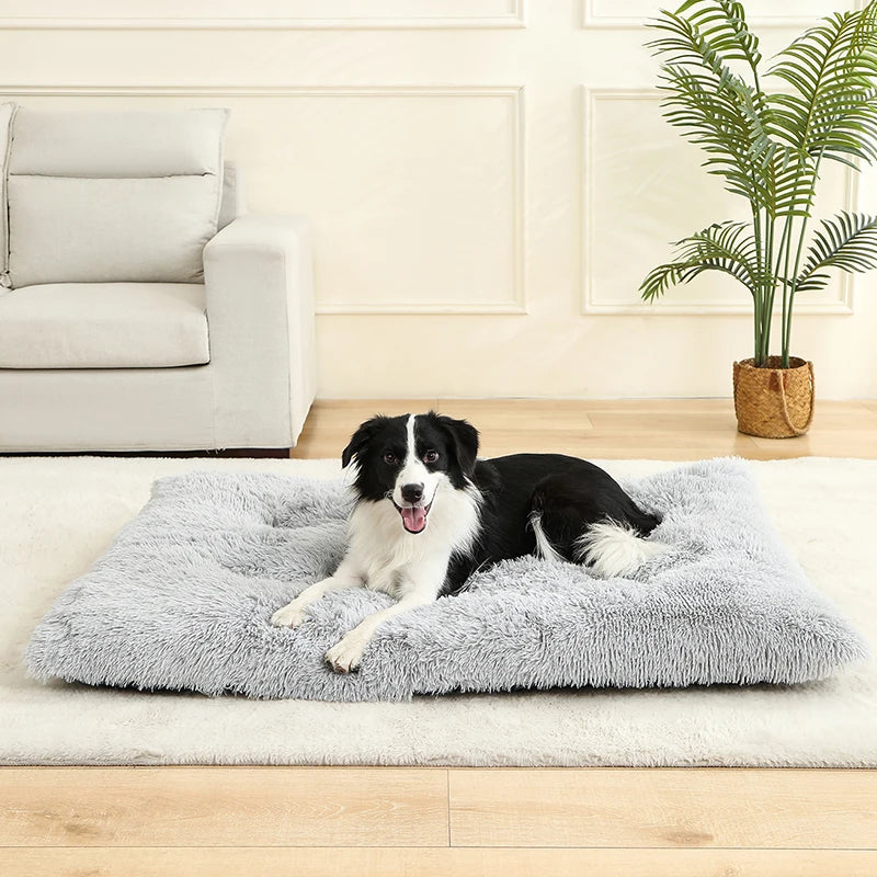 Plush Pet Bed – Soft Long Fur Cushion for Dog and Cat Sleeping