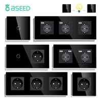BSEED Touch Light Switch – LED Wall Socket with USB-C for Modern Home Decor