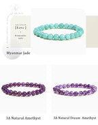 Natural Stone Bead Bracelet – Healing Crystal Gemstone Jewelry for Men and Women