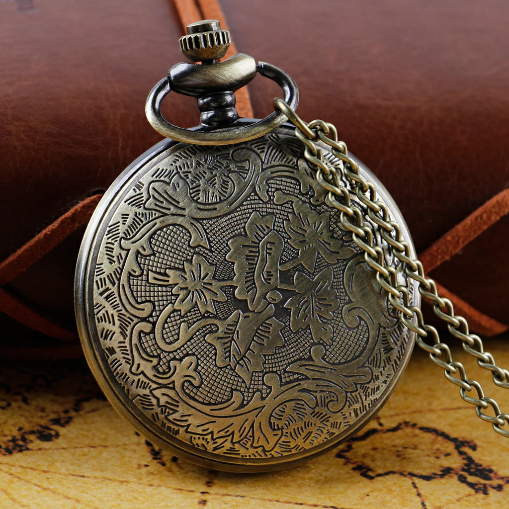 Antique Blue Dial Pocket Watch – Vintage Pendant Necklace for Holiday Gift