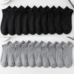 Men's Ankle Boat Socks – Solid Color Sweat-Absorbent Cotton for Business Sport