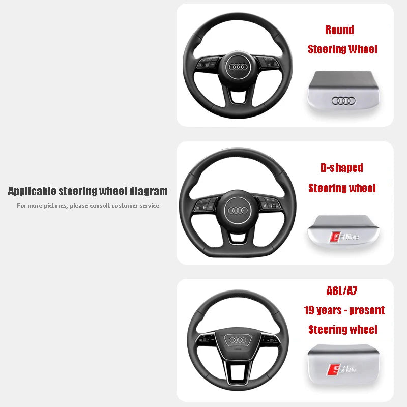 Aluminum S-Line Steering Wheel Emblem – Decorative Car Interior Accessory