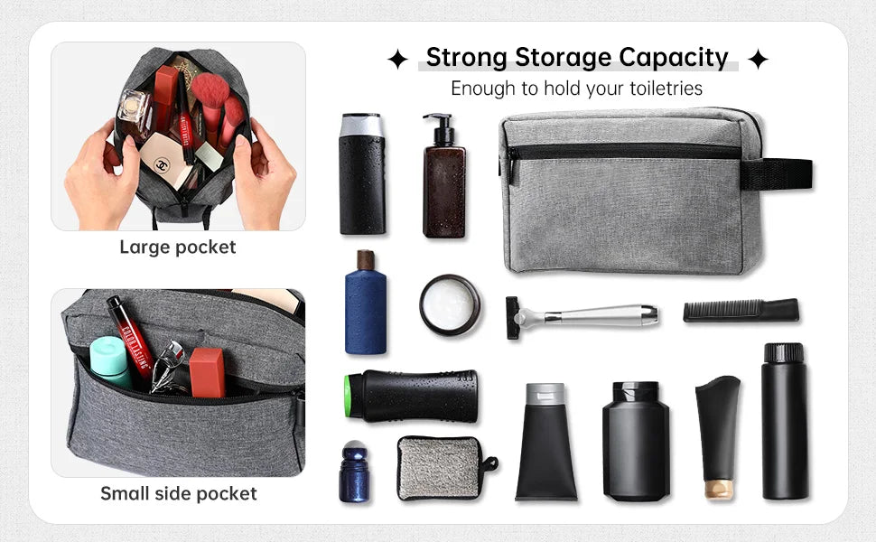 Portable Toiletry Organizer – Travel Cosmetic Pouch for Men and Women
