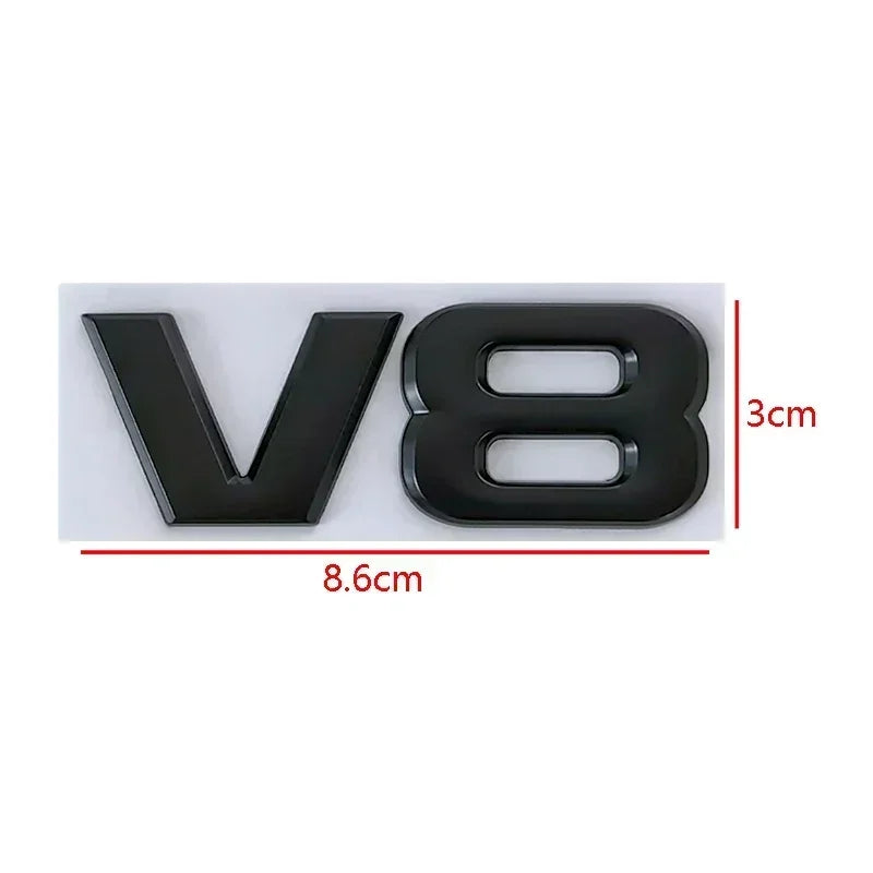 Metal V6 V8 Logo Emblem – Automotive Tailgate Fender Badge for Toyota