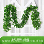 Artificial Ivy Leaf Garland – 2.1M Silk Hanging Vine for Home Garden Decor