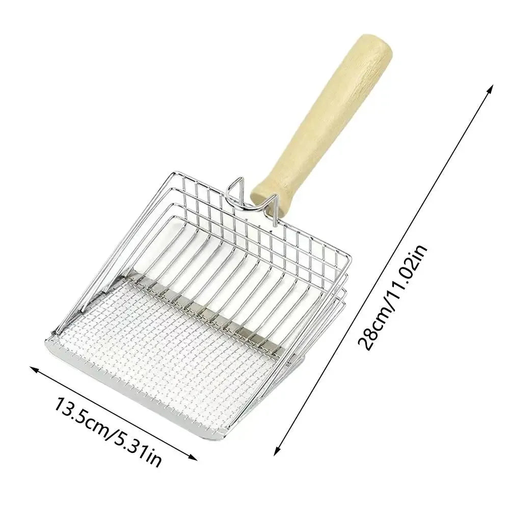 Stainless Steel Pet Litter Scoop – Long Handle Tool for Cat Hygiene