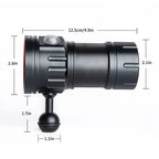 Underwater LED Photography Light – 20000LM Waterproof Video Torch for Diving