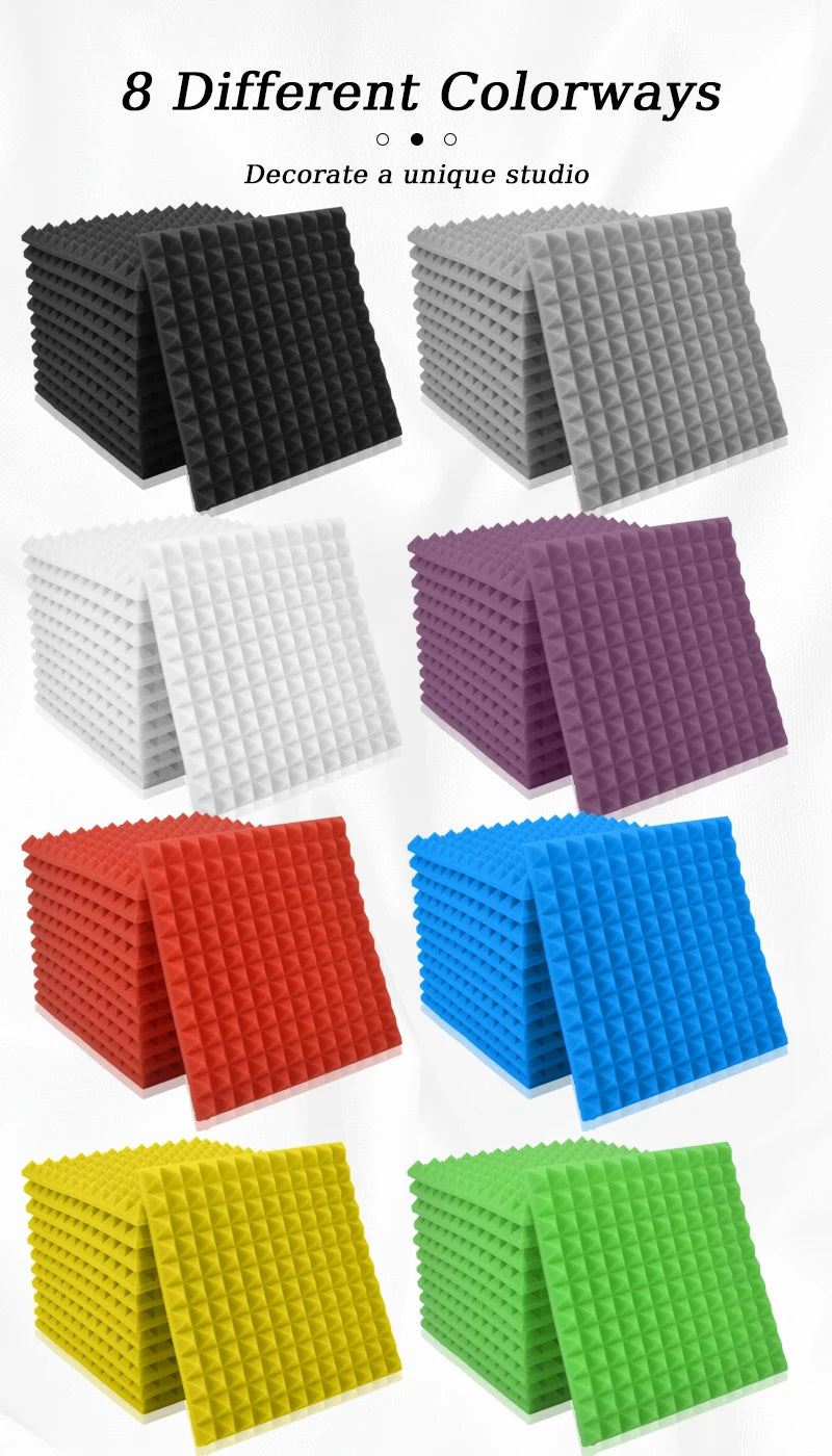 Acoustic Foam Pyramid Panels – Sound Insulation for Home Studio Recording