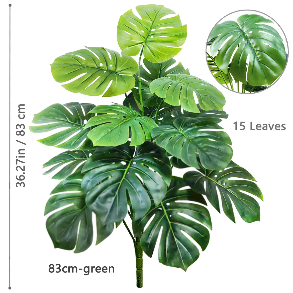 Artificial Monstera Plant – 104cm Plastic Palm Tree for Home Office Decor