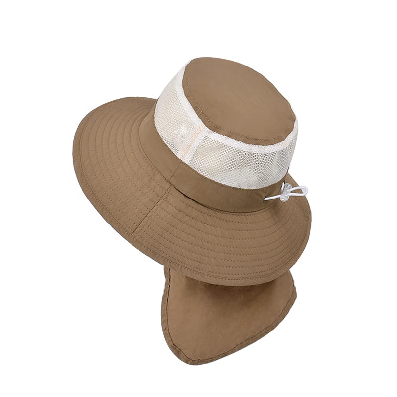 Kids Sunshade Fishing Hat – Breathable Wide Brim Shawl for Outdoor Summer