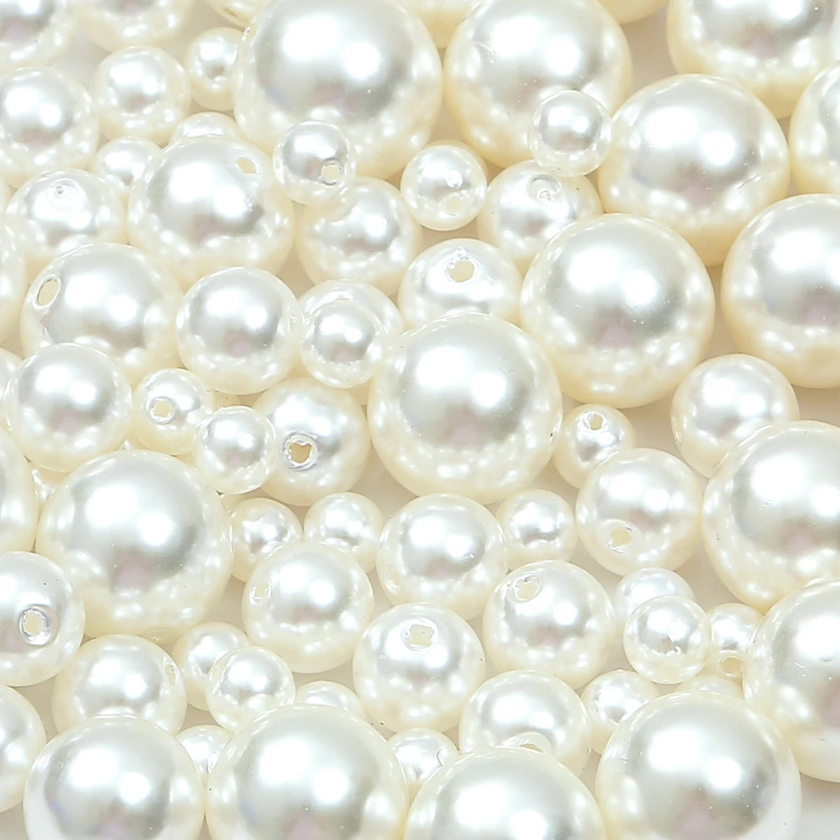 Beige ABS Imitation Pearl Beads – 3-20mm Round Spacer for Jewelry DIY Crafting