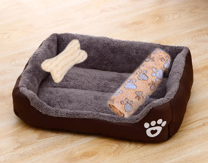 Large Square Dog Bed – Warm Soft Nest for Small Medium and Large Pets
