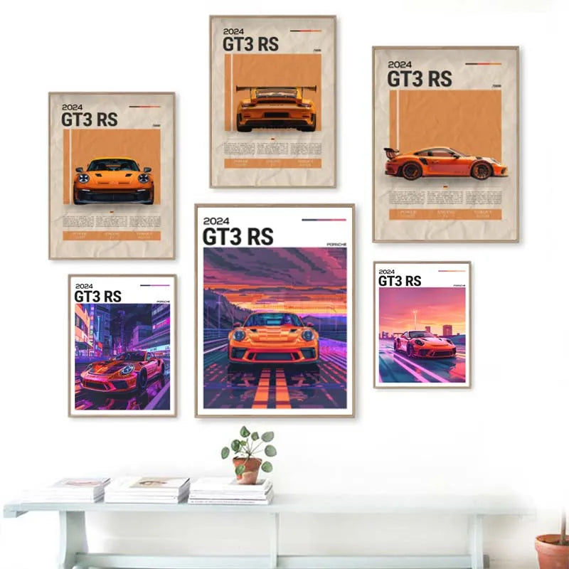 911 GT3 RS Canvas Print – Supercar Wall Art for Car Enthusiast Decor