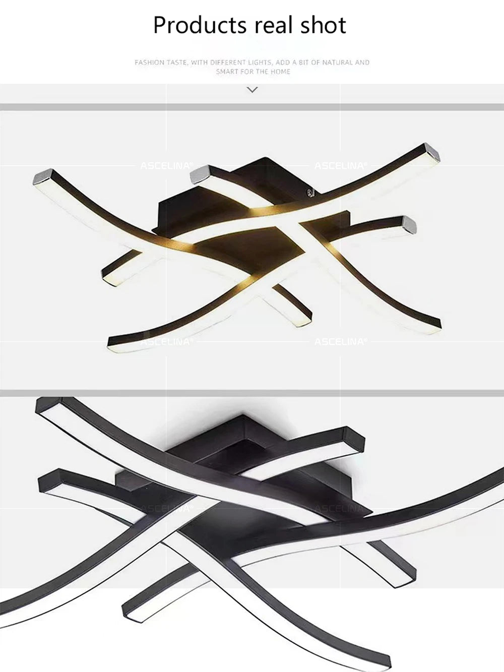 Modern LED Wave Ceiling Light – Minimalist Fixture for Living Room Bedroom