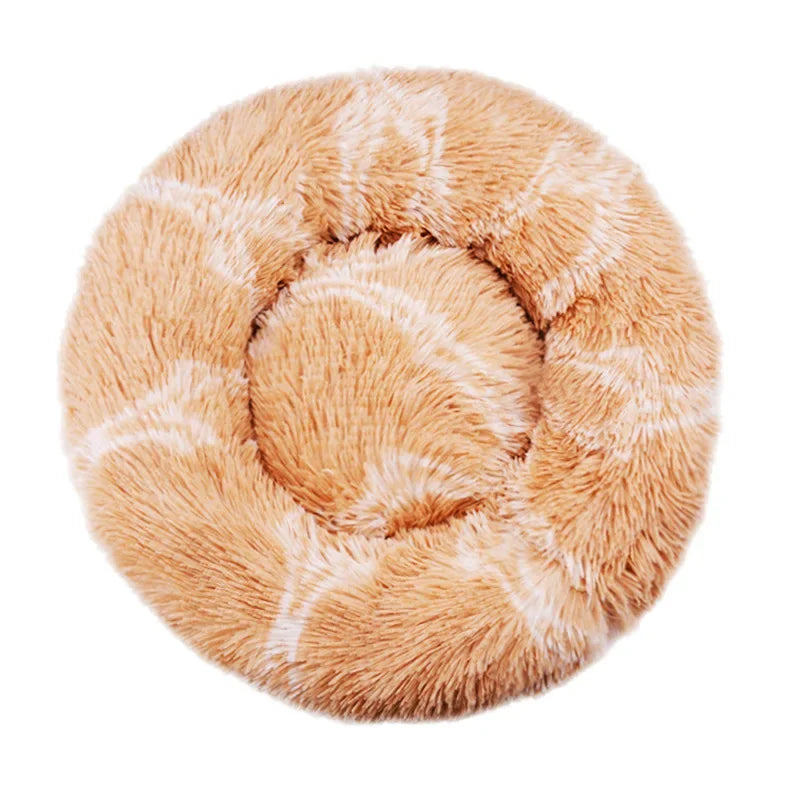 Plush Round Pet Bed – Soft Warm Nest for Large and Medium Dogs or Cats