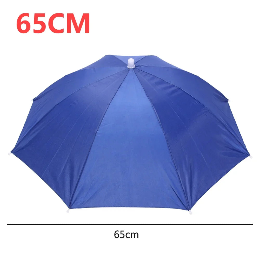 Hands-Free Umbrella Hat – Waterproof Sunscreen Headwear for Hiking and Camping