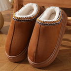 Fluffy Platform Slippers – Plush Warm Cotton Shoes for Winter Home Comfort