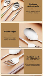 Stainless Steel Cutlery Set – Portable Flatware for Camping and Picnics