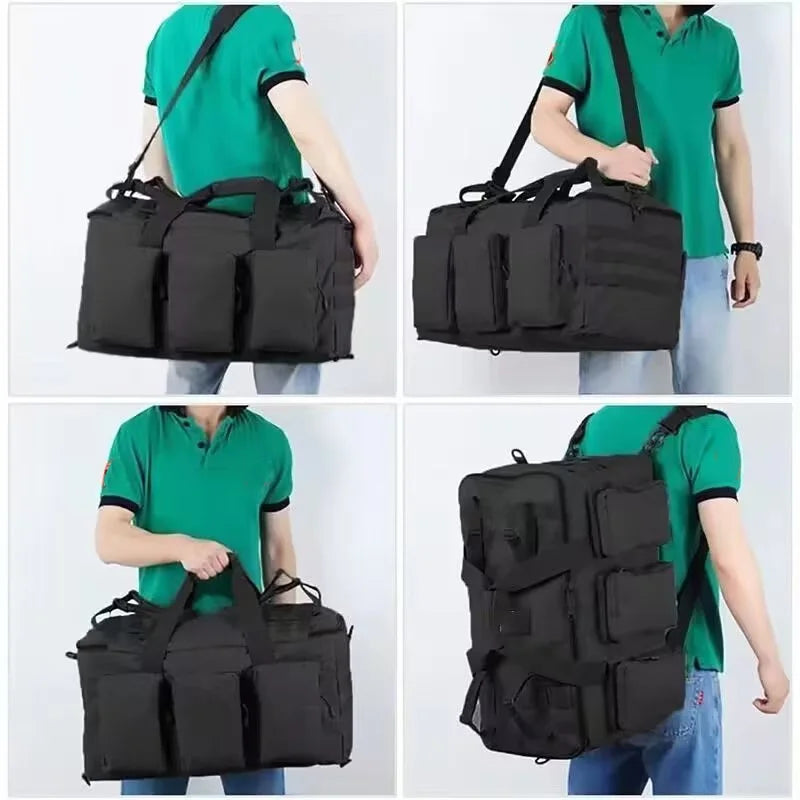 55L Tactical Duffel Backpack – Large Men's Bag for Hiking Travel and Gym