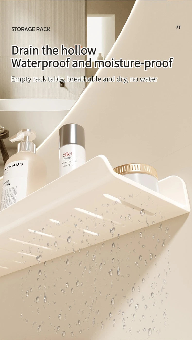 Aluminum Bathroom Wall Shelf – Punch-Free Storage for Kitchen and Toilet