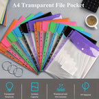 Expandable A4 Binder Pocket Organizer – Plastic Folders for Office Storage