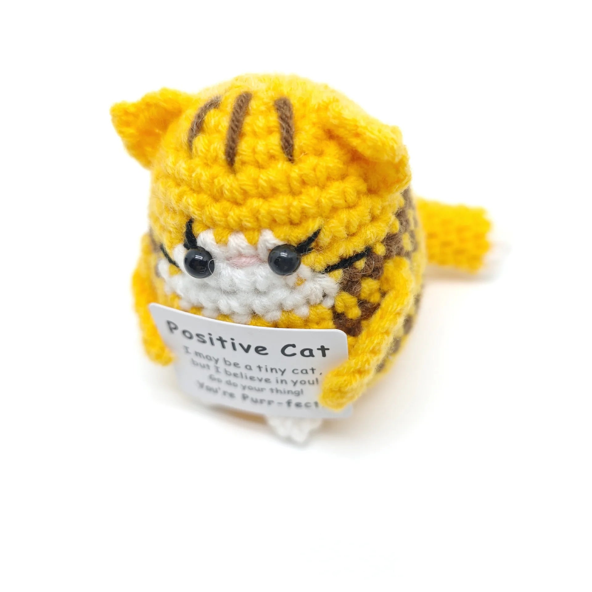 Handmade Crochet Cat Doll – Positive Energy Ornament for Christmas Gifts