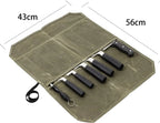 Waxed Canvas Knife Roll Bag – Portable Chef Storage for Camping and BBQ