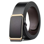 Genuine Leather Automatic Belt – Luxury Metal Buckle Strap for Men
