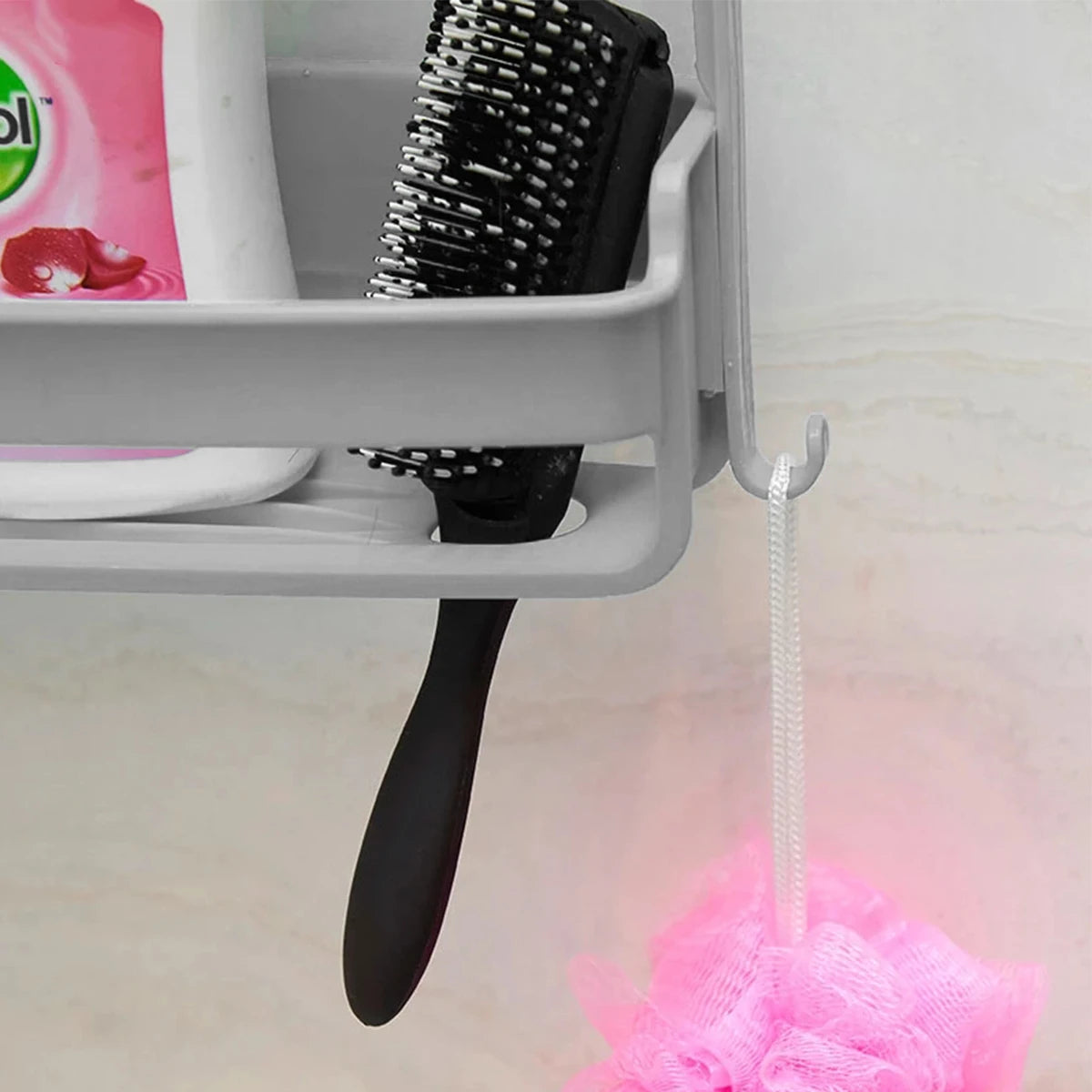 Hanging Bathroom Shelf – Nail-Free Shower Organizer for Shampoo Storage